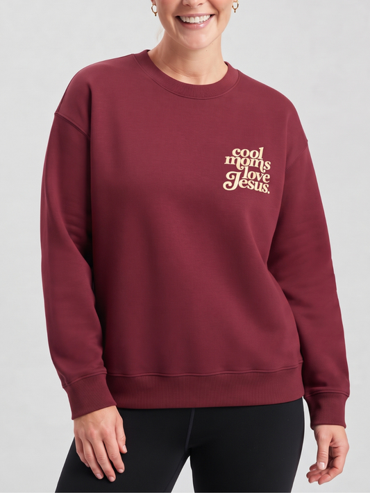 Chaotic Mom Embroided Cool Mom Love Jesus Christian Faith Sweatshirt