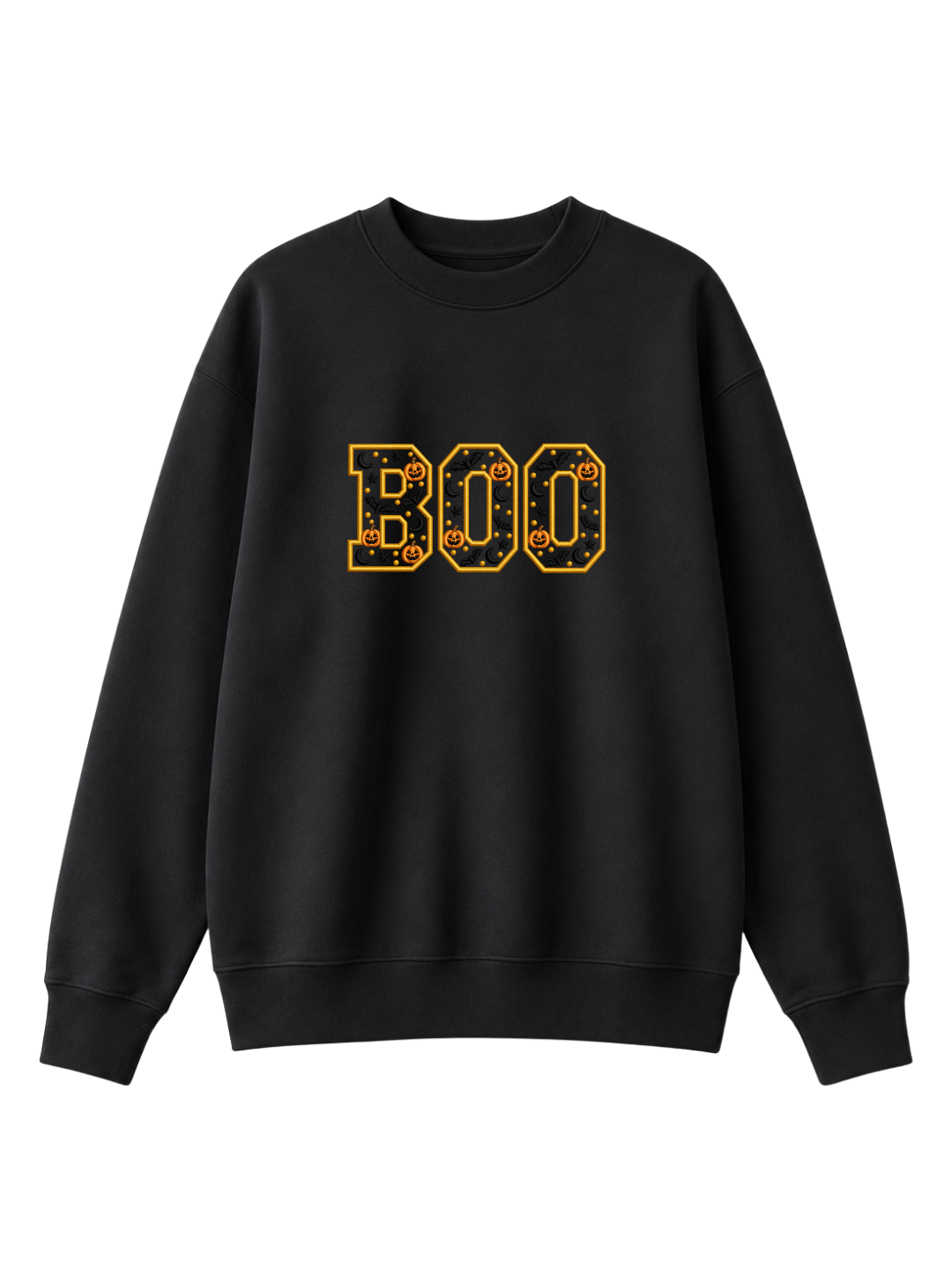 Chaotic Mom Embroided Varsity Chenille Patch Boo Spooky Season Halloween Sweatshirt