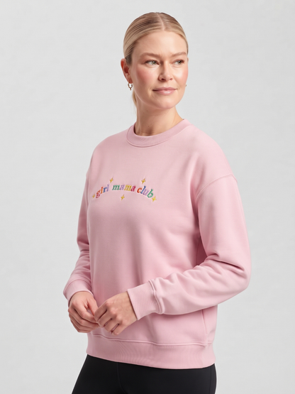 Chaotic Mom Custom Embroided Boy Mama Club Pastel Rainbow Sweatshirt