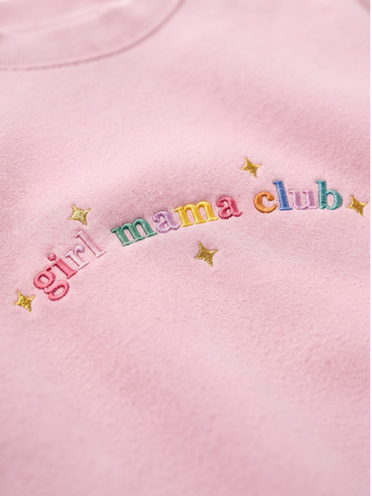 Chaotic Mom Custom Embroided Boy Mama Club Pastel Rainbow Sweatshirt