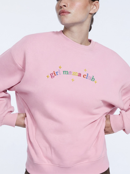 Chaotic Mom Custom Embroided Boy Mama Club Pastel Rainbow Sweatshirt