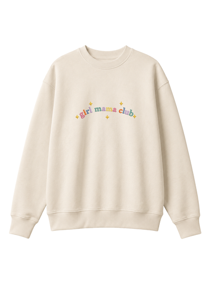 Chaotic Mom Custom Embroided Boy Mama Club Pastel Rainbow Sweatshirt