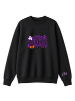 Chaotic Mom Custom Embroided Cute Spooky Mama Glitters Pumpkin Bat Sweatshirt
