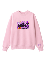 Chaotic Mom Custom Embroided Cute Spooky Mama Glitters Pumpkin Bat Sweatshirt