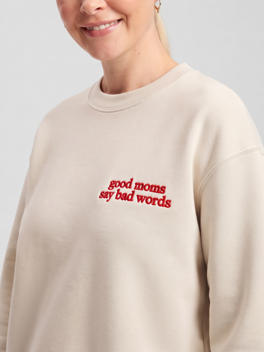 Chaotic Mom Embroided Good Moms Say Bad Words Sarcastic Sweatshirt