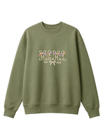 Chaotic Mom Custom Embroided Aesthetic Wildflower Mama Ribbon Bow Est Year Sweatshirt