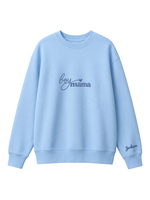 Chaotic Mom Custom Embroided Boy Mama Cursive Script Heart Sweatshirt