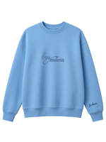 Chaotic Mom Custom Embroided Boy Mama Cursive Script Heart Sweatshirt