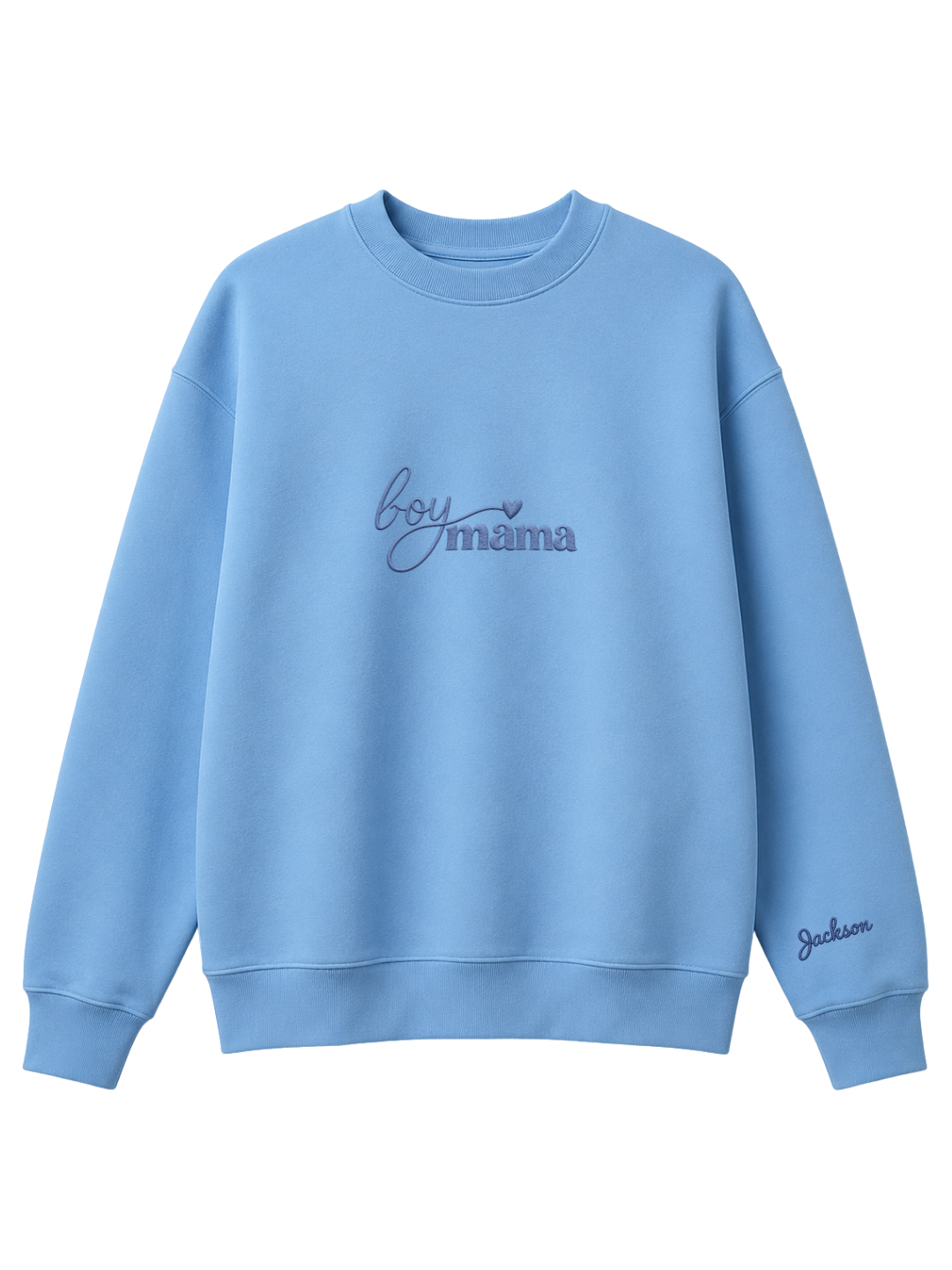 Chaotic Mom Custom Embroided Boy Mama Cursive Script Heart Sweatshirt