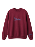 Chaotic Mom Custom Embroided Boy Mama Cursive Script Heart Sweatshirt
