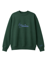 Chaotic Mom Custom Embroided Boy Mama Cursive Script Heart Sweatshirt
