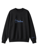 Chaotic Mom Custom Embroided Boy Mama Cursive Script Heart Sweatshirt