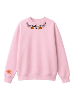 Chaotic Mom Custom Embroided Cute Halloween Charm Garland Spider Web Cuff Sweatshirt