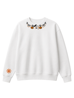 Chaotic Mom Custom Embroided Cute Halloween Charm Garland Spider Web Cuff Sweatshirt