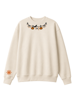 Chaotic Mom Custom Embroided Cute Halloween Charm Garland Spider Web Cuff Sweatshirt