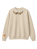Chaotic Mom Custom Embroided Cute Halloween Charm Garland Spider Web Cuff Sweatshirt