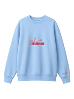 Chaotic Mom Custom Embroided Girl Mama Cursive Script Heart Sweatshirt