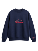 Chaotic Mom Custom Embroided Girl Mama Cursive Script Heart Sweatshirt