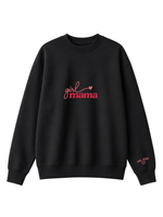 Chaotic Mom Custom Embroided Girl Mama Cursive Script Heart Sweatshirt