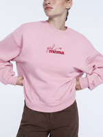 Chaotic Mom Custom Embroided Girl Mama Cursive Script Heart Sweatshirt