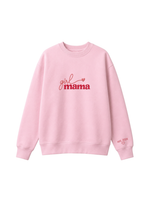 Chaotic Mom Custom Embroided Girl Mama Cursive Script Heart Sweatshirt