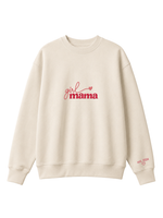 Chaotic Mom Custom Embroided Girl Mama Cursive Script Heart Sweatshirt