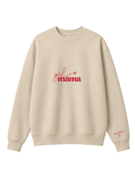 Chaotic Mom Custom Embroided Girl Mama Cursive Script Heart Sweatshirt