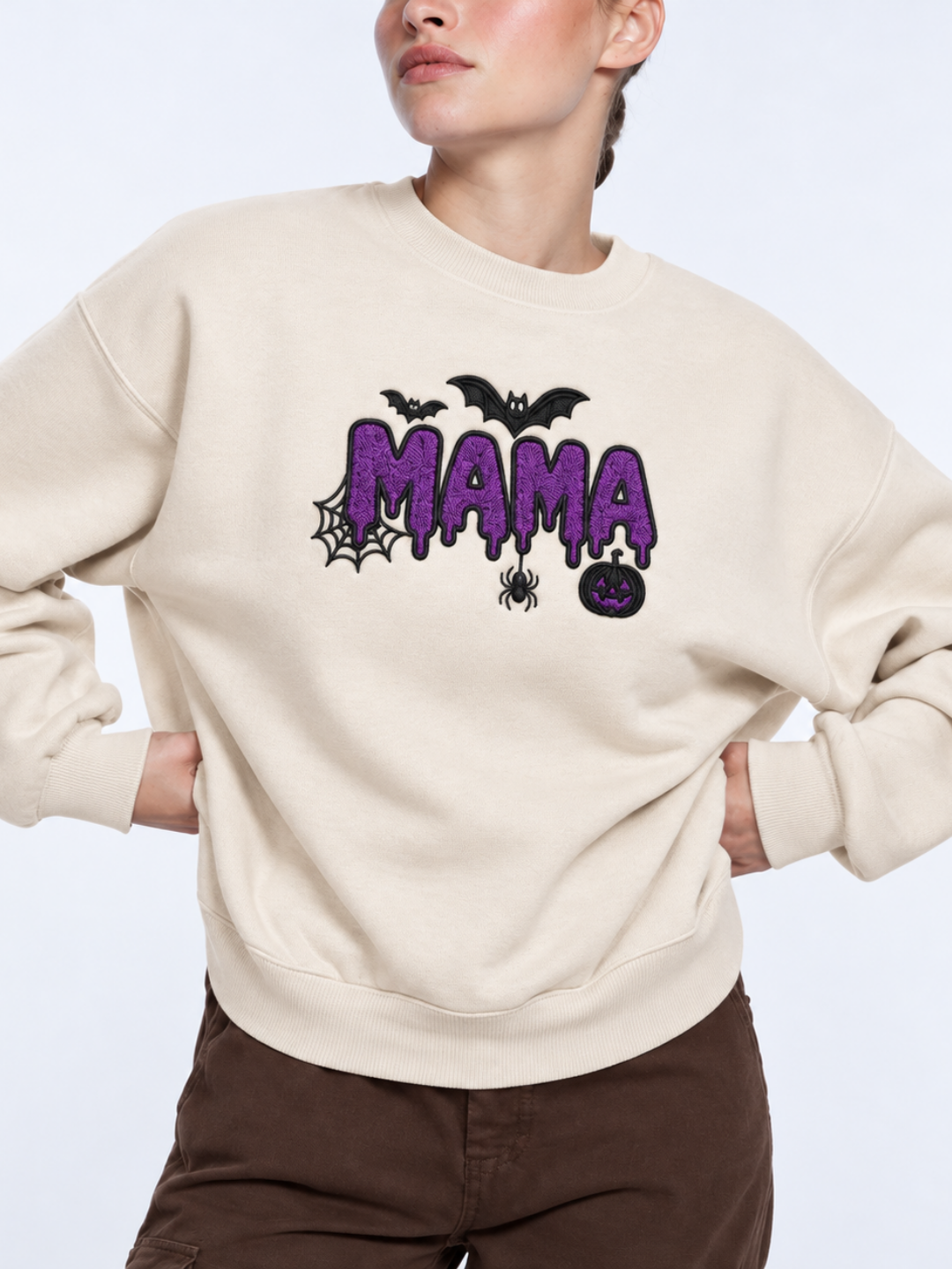 Chaotic Mom Custom Family Role Spooky Halloween Slime Bat Spider Sweatshirt