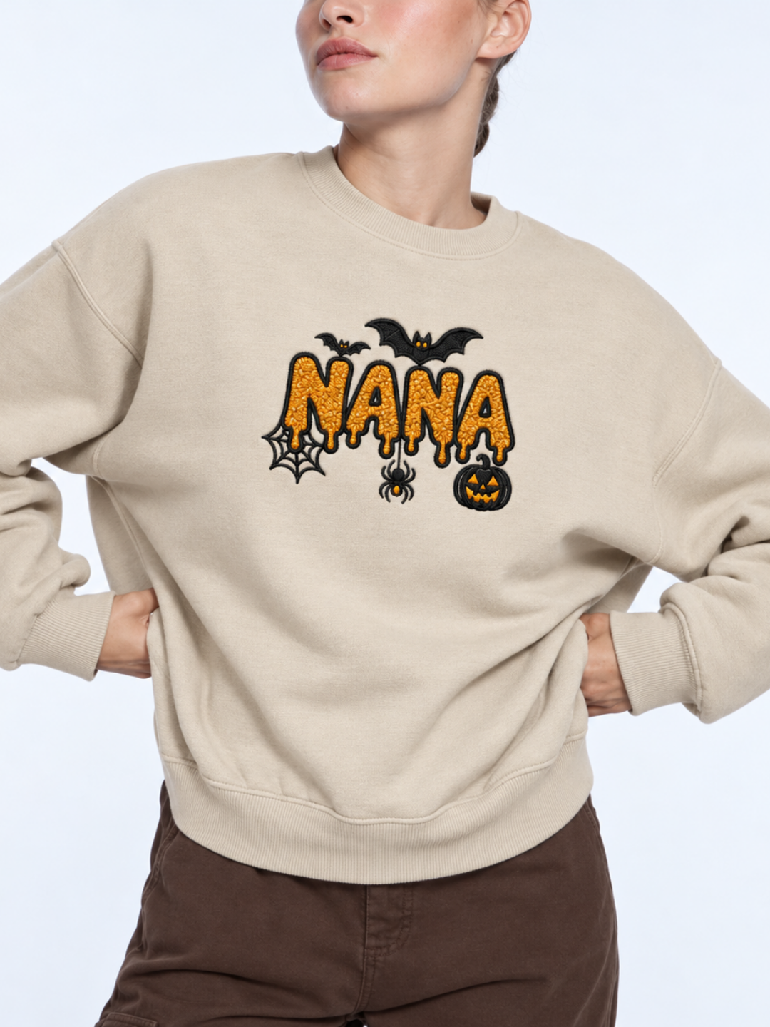 Chaotic Mom Custom Family Role Spooky Halloween Slime Bat Spider Sweatshirt