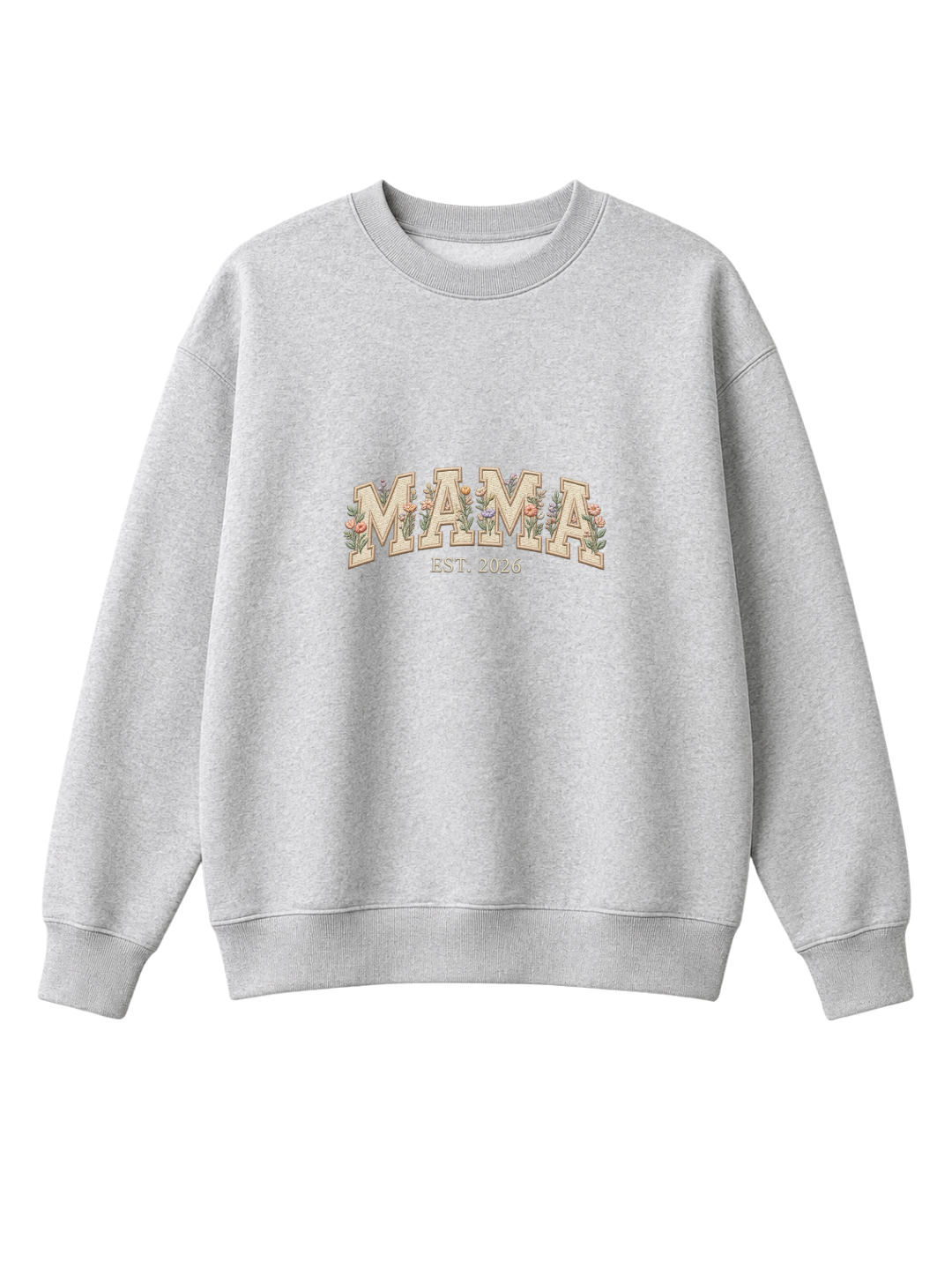 Chaotic Mom Embroided Aesthetic Wildflower Mama Est 2026 Sweatshirt