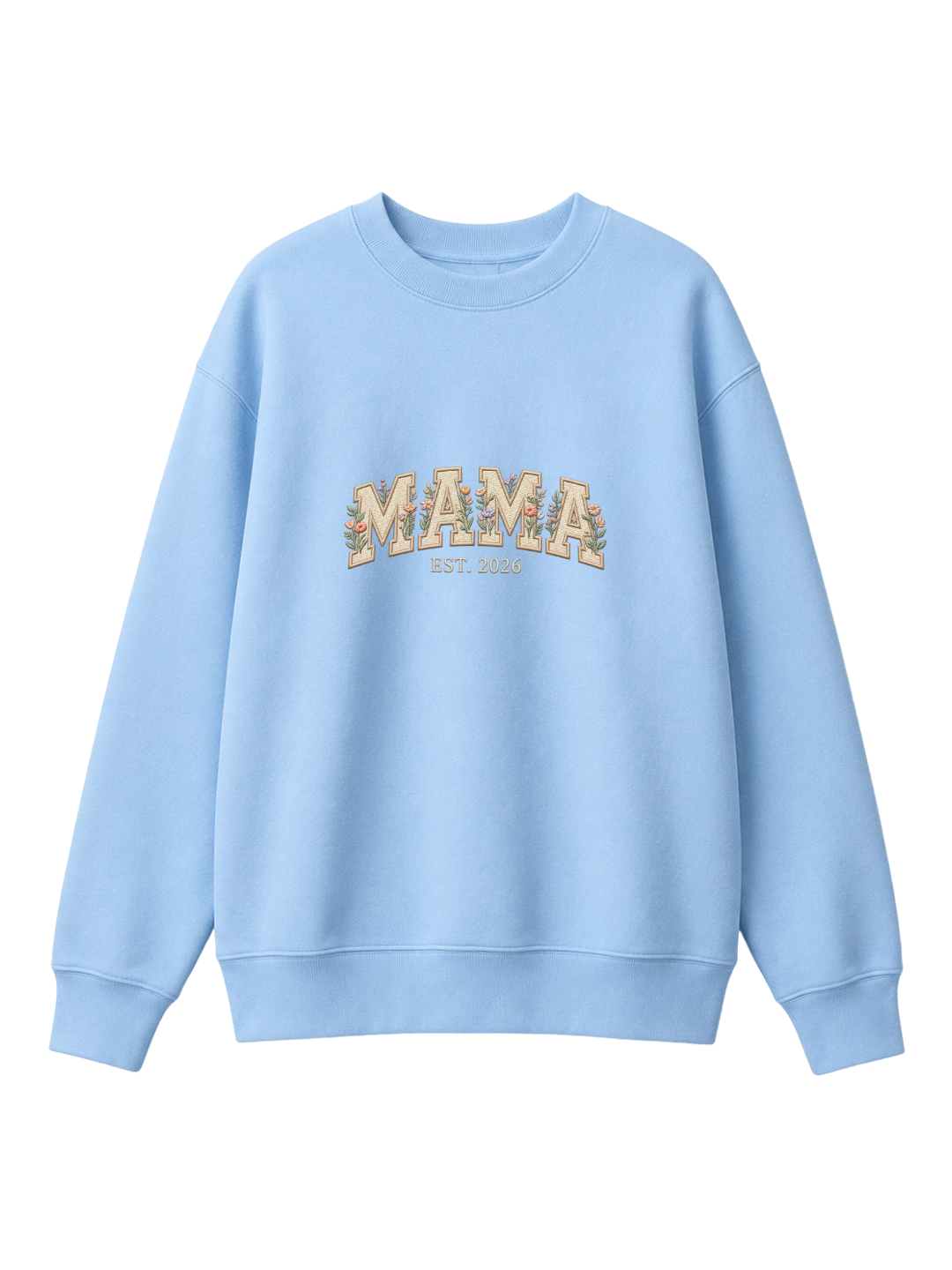 Chaotic Mom Embroided Aesthetic Wildflower Mama Est 2026 Sweatshirt