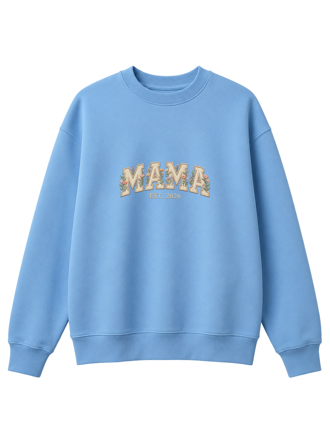 Chaotic Mom Embroided Aesthetic Wildflower Mama Est 2026 Sweatshirt