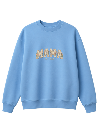 Chaotic Mom Embroided Aesthetic Wildflower Mama Est 2026 Sweatshirt