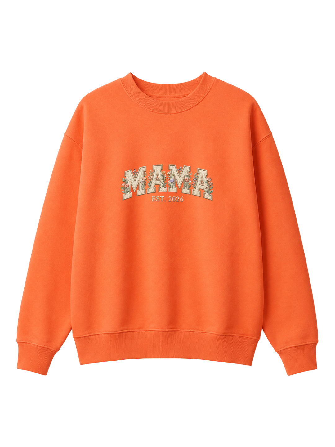 Chaotic Mom Embroided Aesthetic Wildflower Mama Est 2026 Sweatshirt