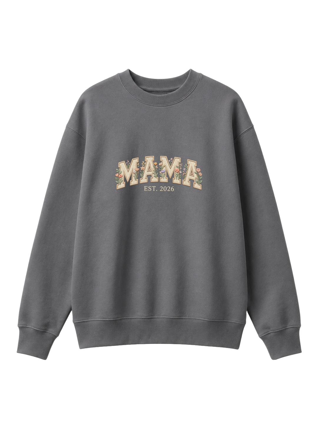 Chaotic Mom Embroided Aesthetic Wildflower Mama Est 2026 Sweatshirt