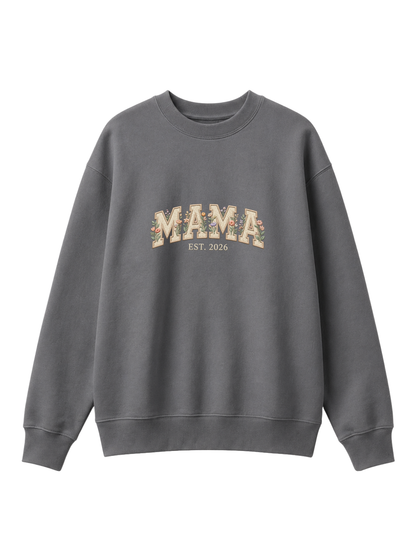 Chaotic Mom Embroided Aesthetic Wildflower Mama Est 2026 Sweatshirt