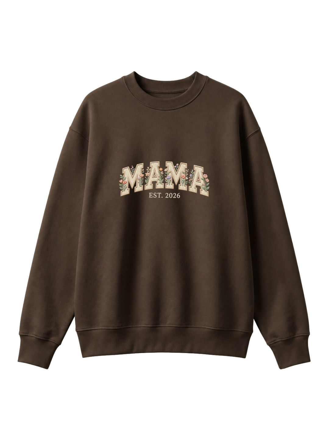 Chaotic Mom Embroided Aesthetic Wildflower Mama Est 2026 Sweatshirt