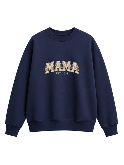 Chaotic Mom Embroided Aesthetic Wildflower Mama Est 2026 Sweatshirt