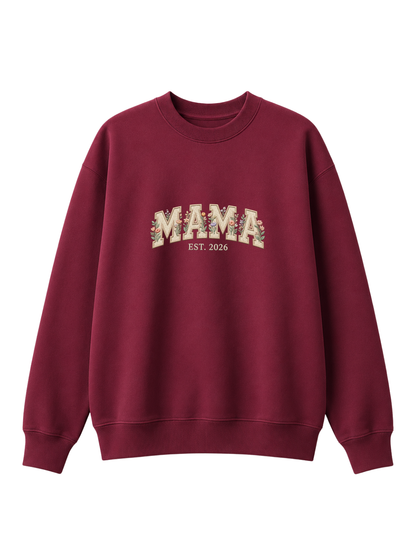 Chaotic Mom Embroided Aesthetic Wildflower Mama Est 2026 Sweatshirt