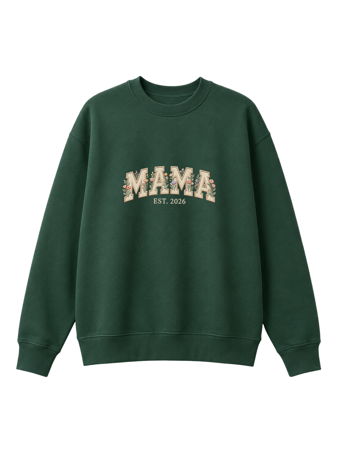 Chaotic Mom Embroided Aesthetic Wildflower Mama Est 2026 Sweatshirt