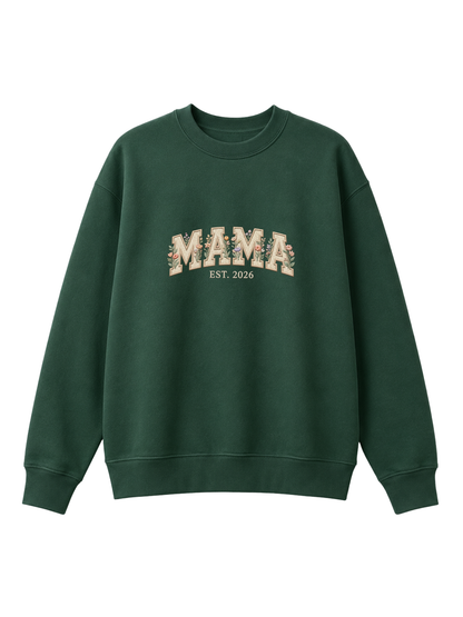 Chaotic Mom Embroided Aesthetic Wildflower Mama Est 2026 Sweatshirt