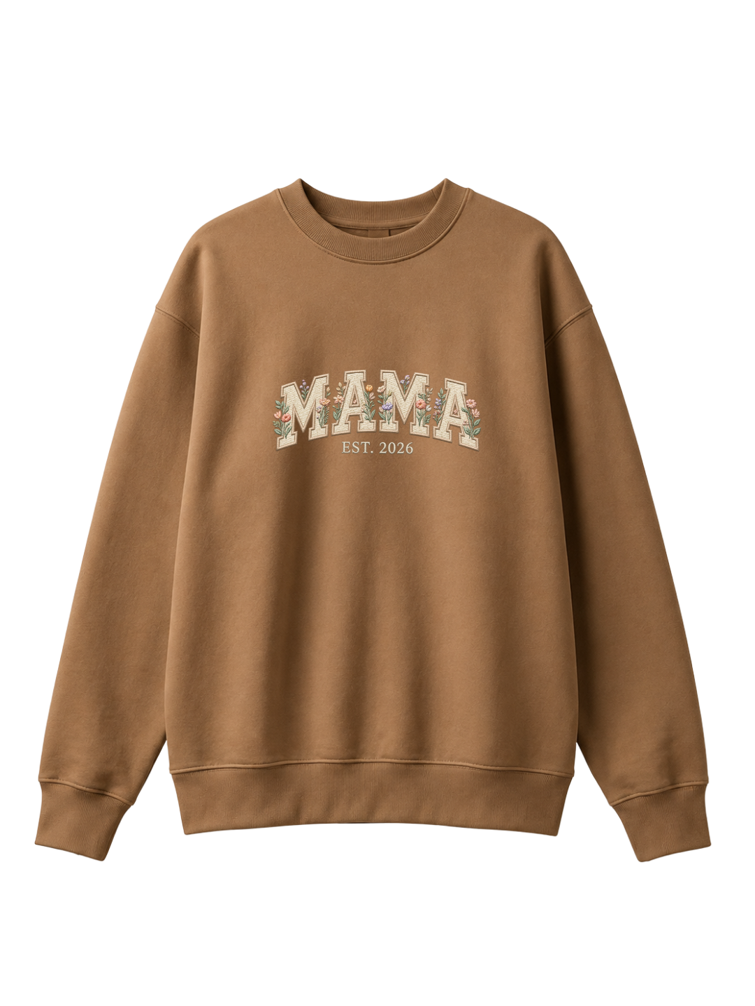 Chaotic Mom Embroided Aesthetic Wildflower Mama Est 2026 Sweatshirt