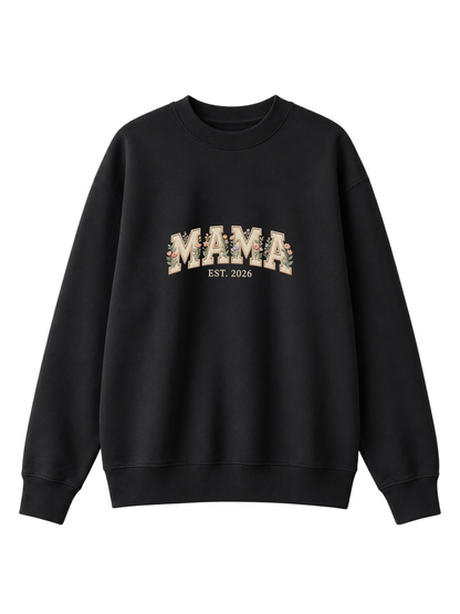 Chaotic Mom Embroided Aesthetic Wildflower Mama Est 2026 Sweatshirt
