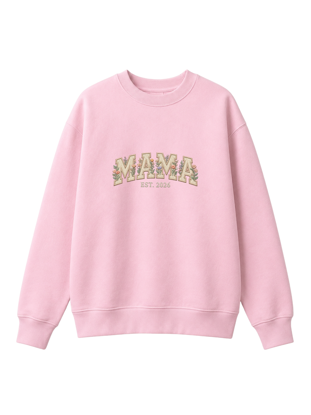 Chaotic Mom Embroided Aesthetic Wildflower Mama Est 2026 Sweatshirt