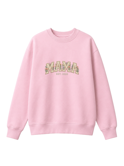 Chaotic Mom Embroided Aesthetic Wildflower Mama Est 2026 Sweatshirt
