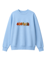 Chaotic Mom Embroided Autumn Forest Line Trees Casual Fall Crewneck Sweatshirt