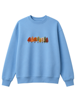 Chaotic Mom Embroided Autumn Forest Line Trees Casual Fall Crewneck Sweatshirt