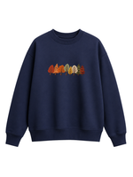 Chaotic Mom Embroided Autumn Forest Line Trees Casual Fall Crewneck Sweatshirt