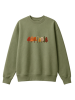 Chaotic Mom Embroided Autumn Forest Line Trees Casual Fall Crewneck Sweatshirt