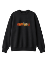 Chaotic Mom Embroided Autumn Forest Line Trees Casual Fall Crewneck Sweatshirt